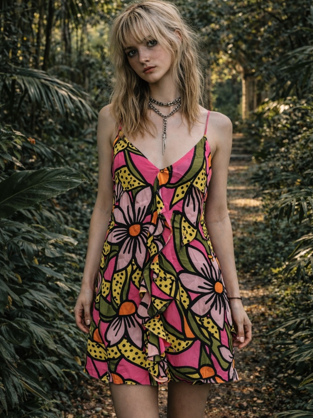 ASOS Made In Kenya Floral Ruffle Cami Mini Dress S NWOT